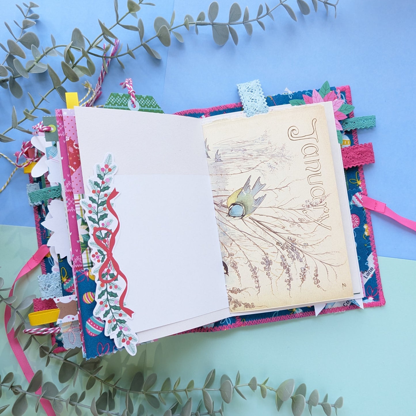 Handmade Christmas Baubles Soft Cover Journal - Pink