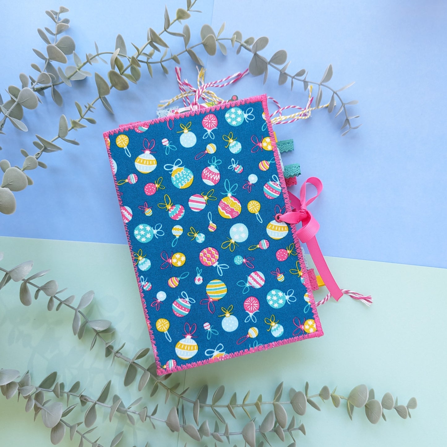Handmade Christmas Baubles Soft Cover Journal - Pink