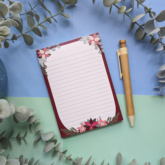 Christmas Floral A6 Notepad