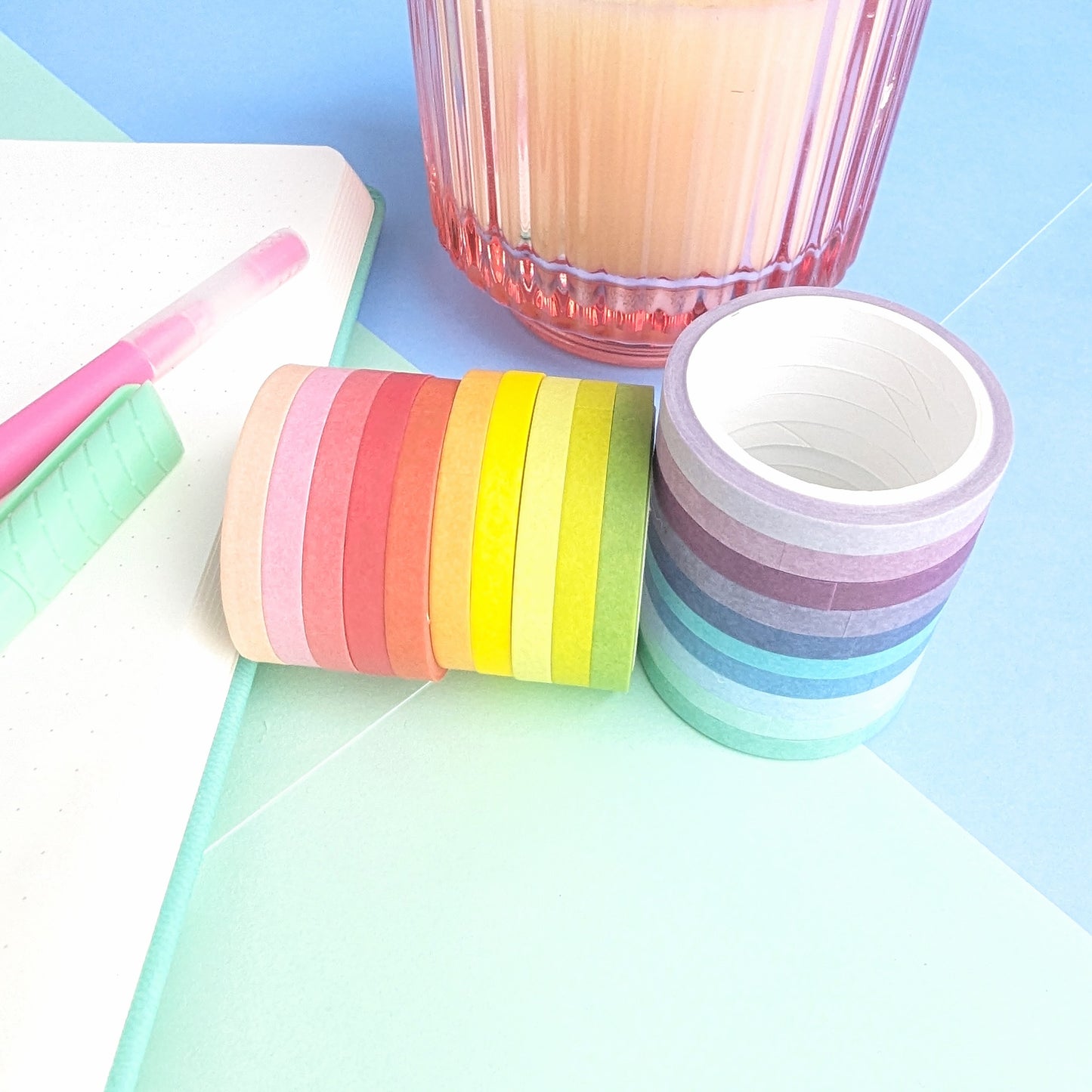 5mm Rainbow Washi Tape - 20 Roll Set