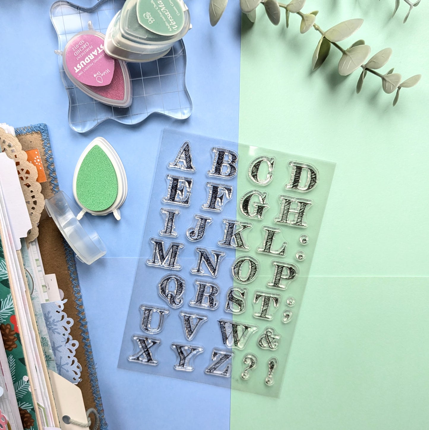 Uppercase Scribble Letters Stamp Set