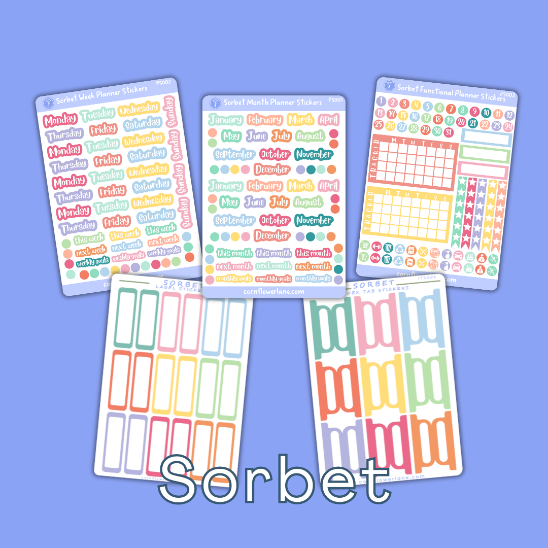 Sorbet planner stickers collection