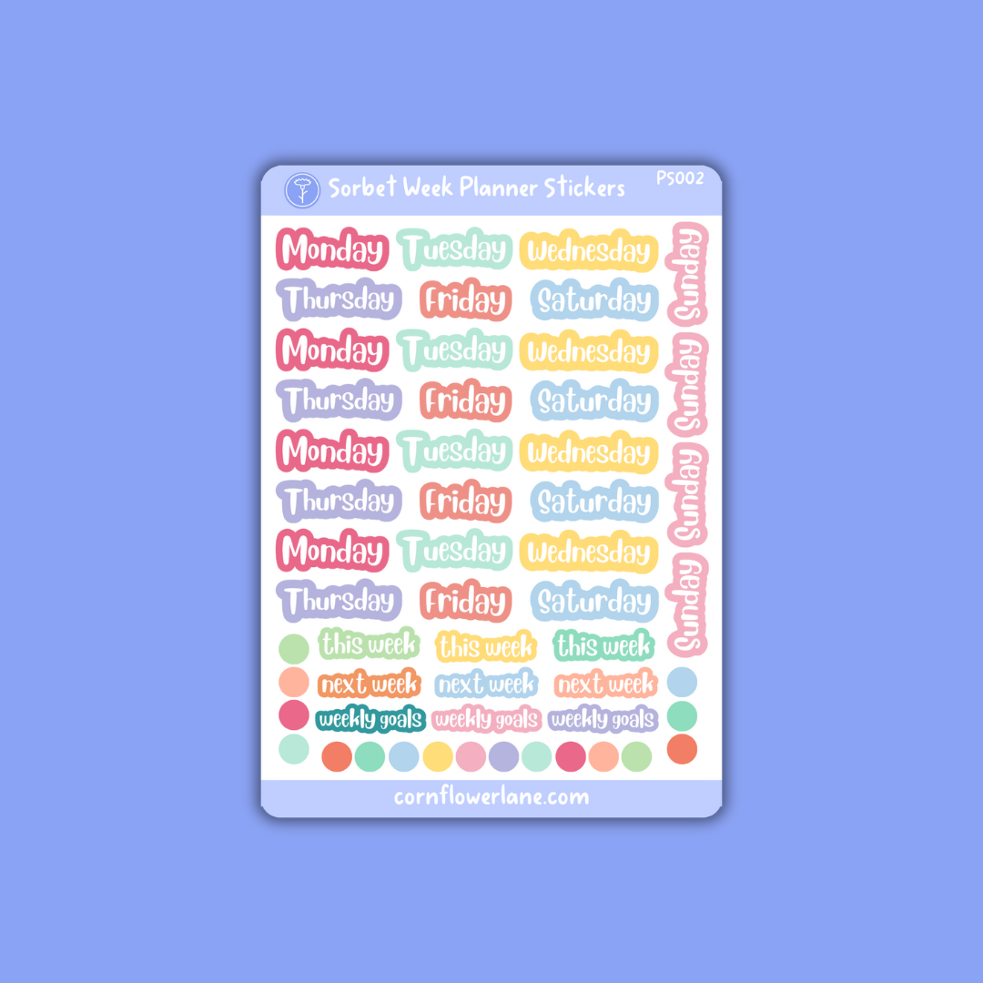 Sorbet A6 Planner Stickers