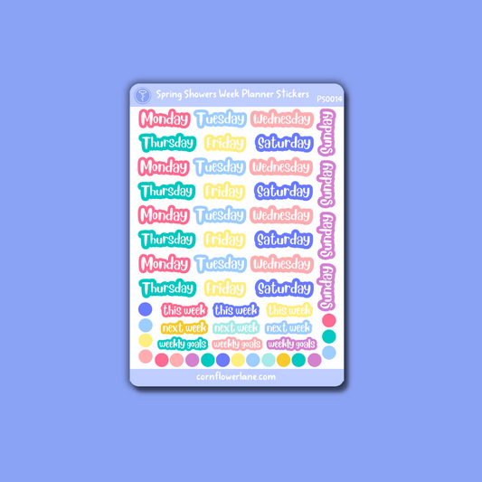 Spring Showers A6 Planner Stickers