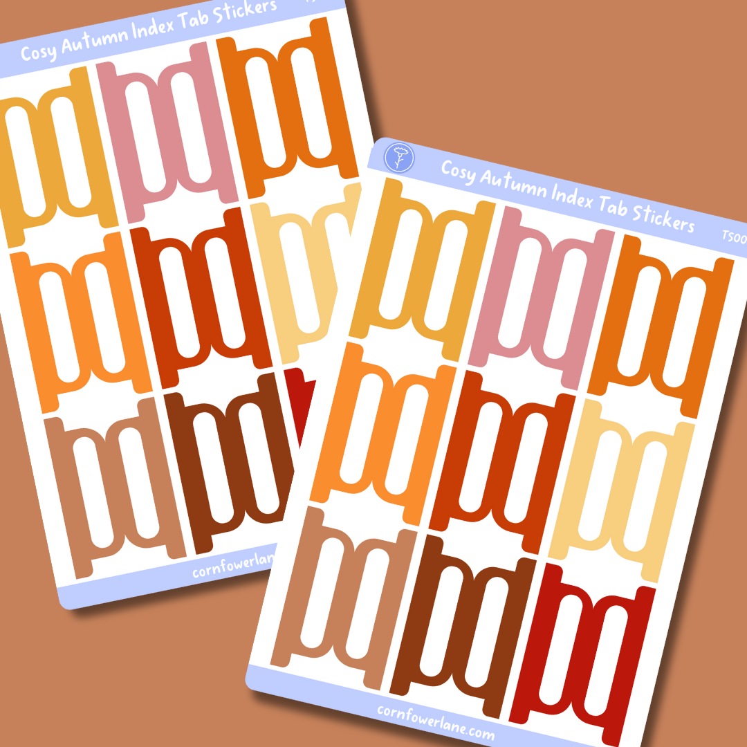 Cosy Autumn Index Tabs Sticker Sheet