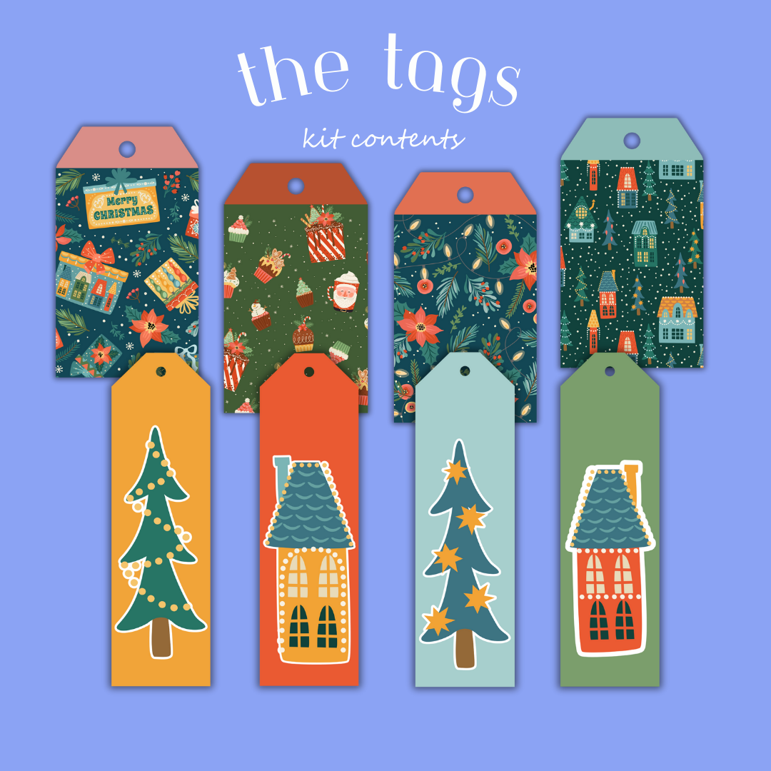 Journaling advent calendar with festive tags for December Daily