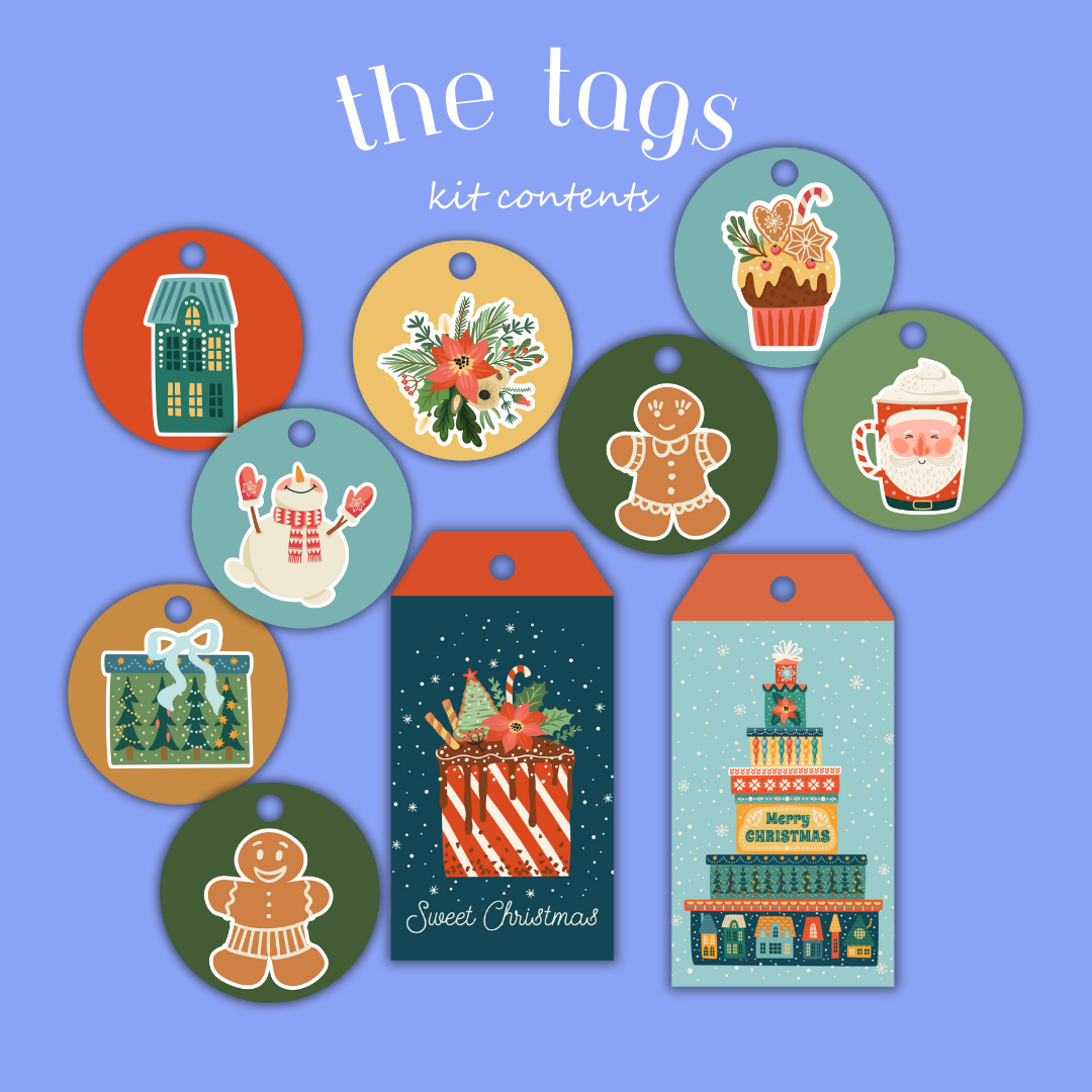 Journaling advent calendar with festive tags for December Daily