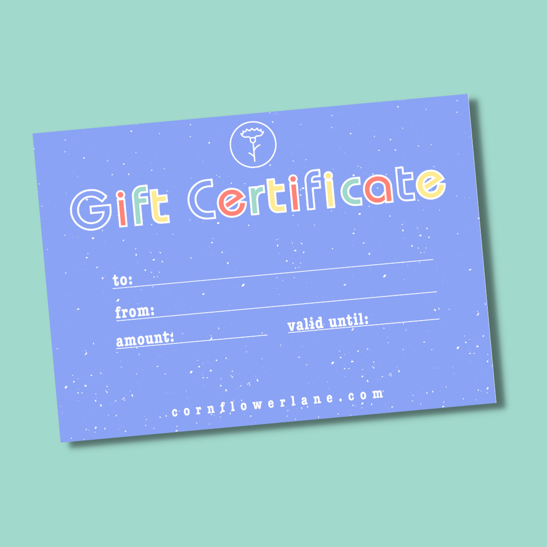 Cornflower Lane Gift Certificate