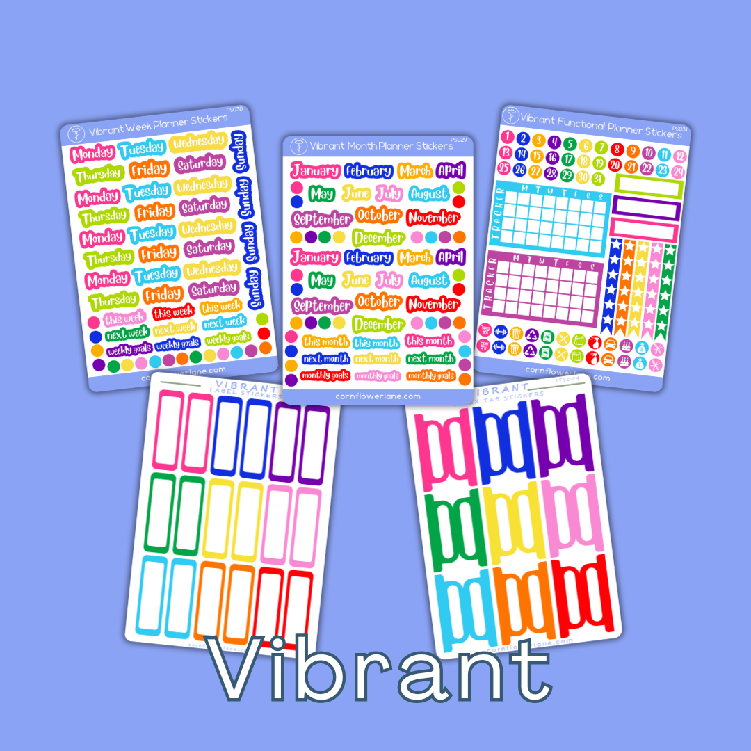 Vibrant planner sticker collection