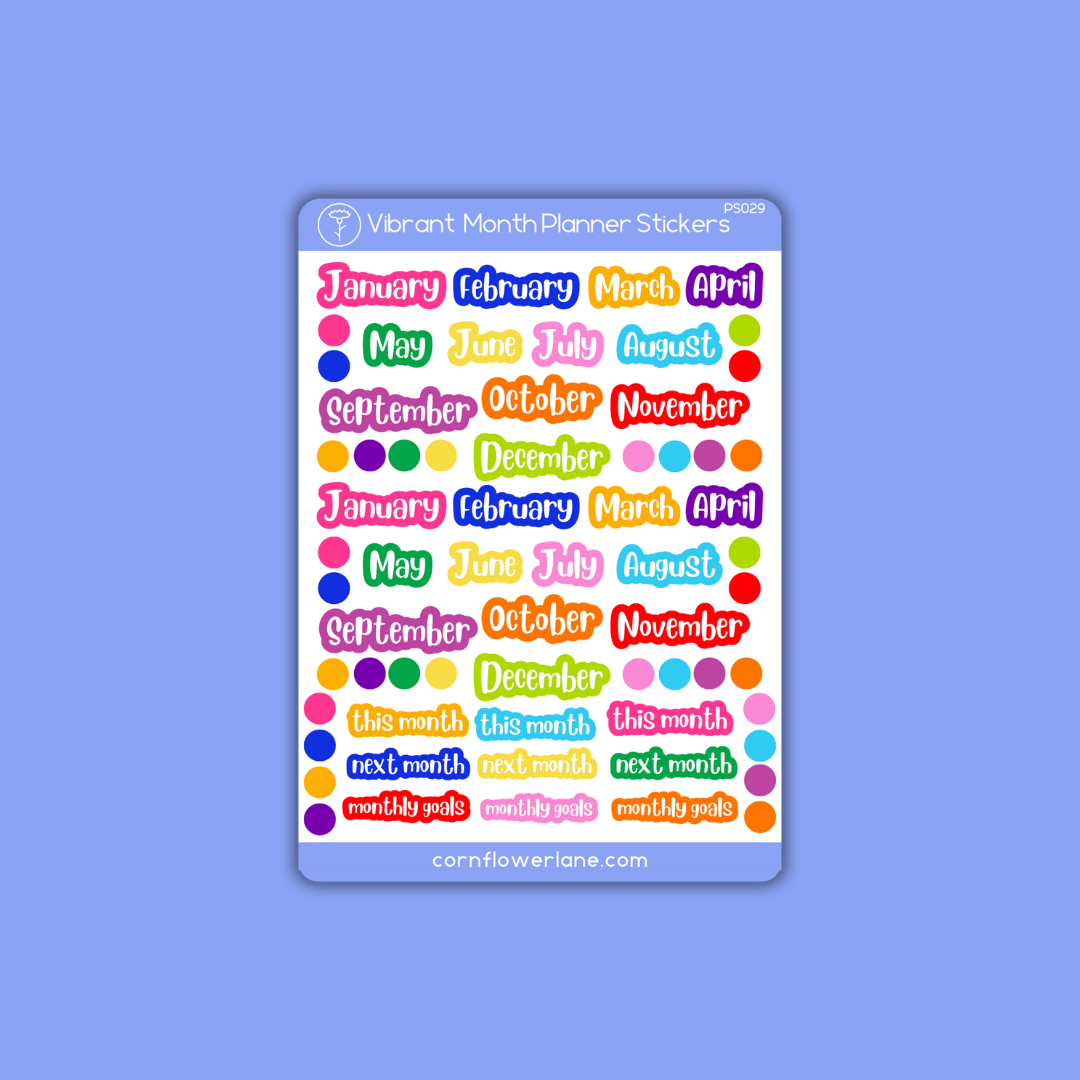 Vibrant Planner A6 Planner Stickers