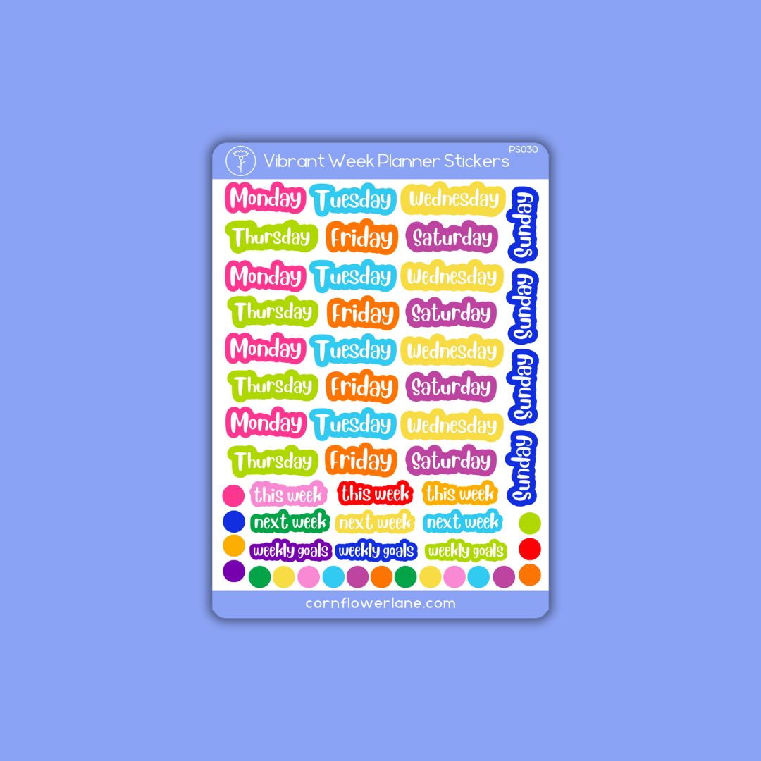 Vibrant Planner A6 Planner Stickers