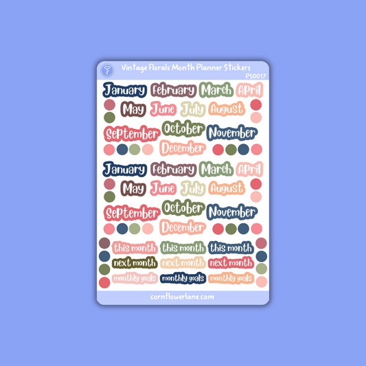 Vintage Florals Planner Stickers Bundle