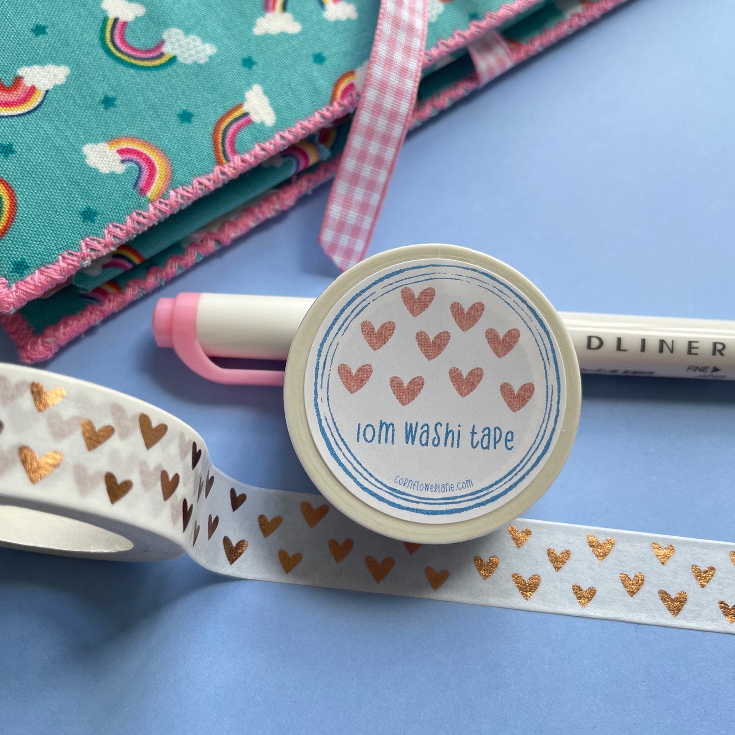 Rose Gold Hearts Washi Tape
