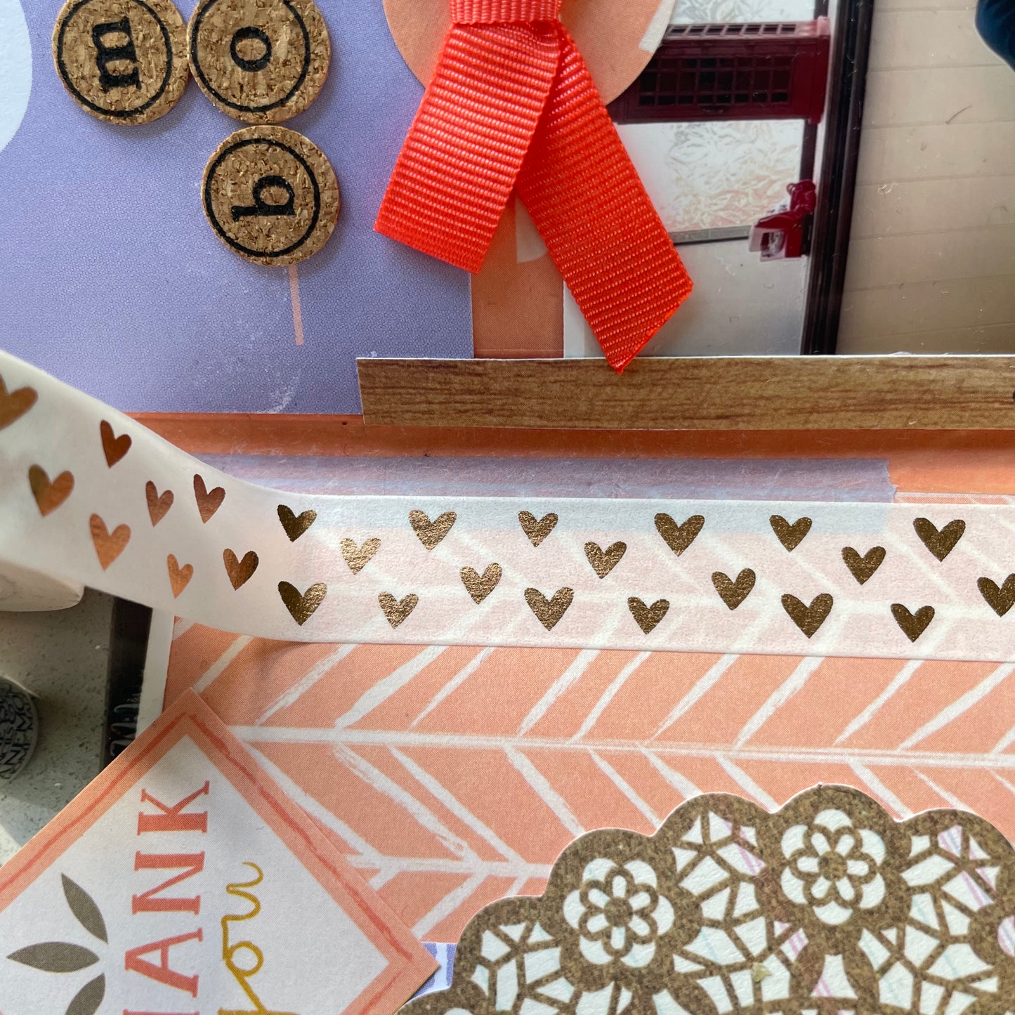Rose Gold Hearts Washi Tape