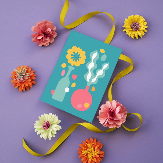 Floral Cutouts Greetings Card