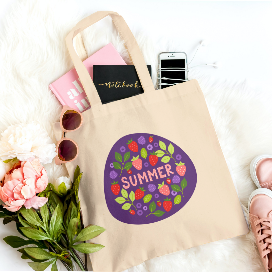 Summer Fruits Print Tote Bags - 4 Designs