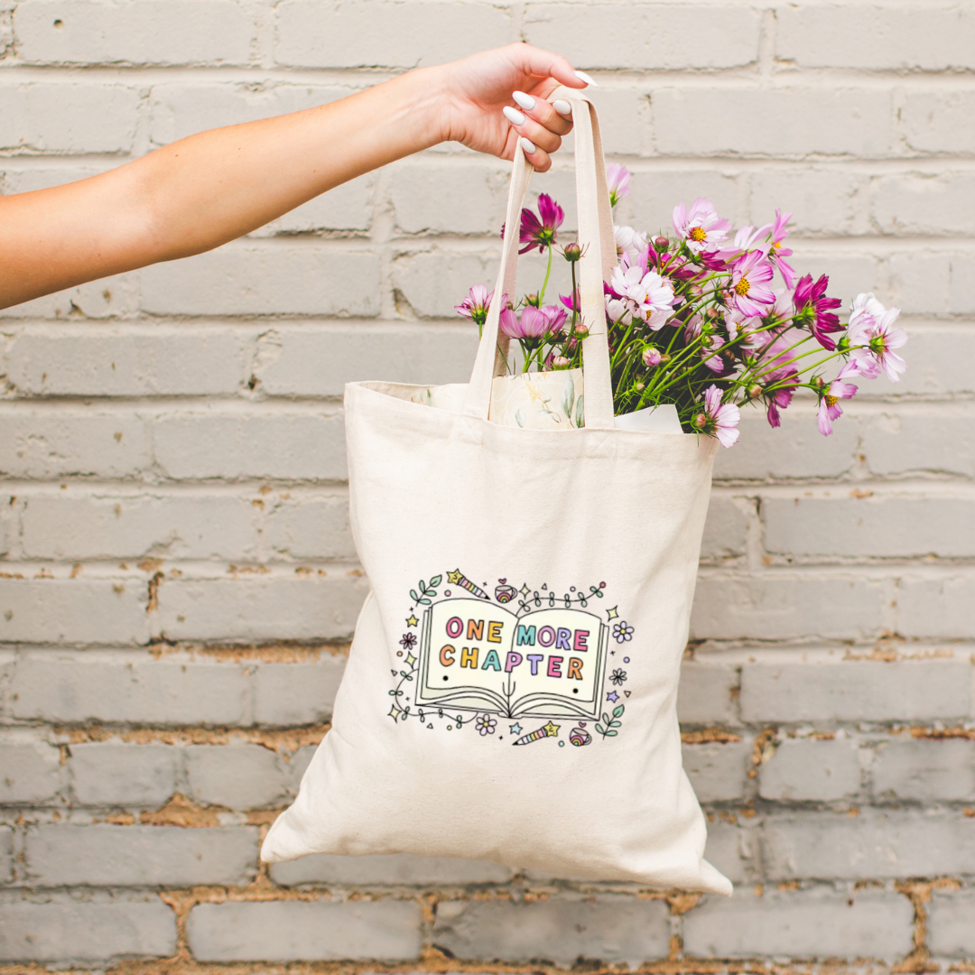 Book Lovers Tote Bag - 'One More Chapter' Cotton Bag
