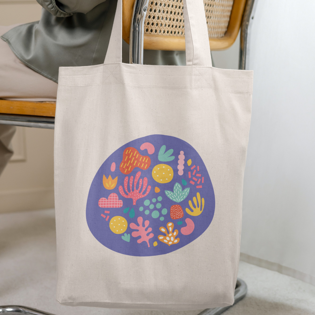 Floral Cutouts Print Tote Bags - 2 Designs