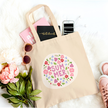 Floral Blooms Print Tote Bags - 2 Designs