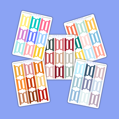 Seasonal Index Tabs Sticker Sheet