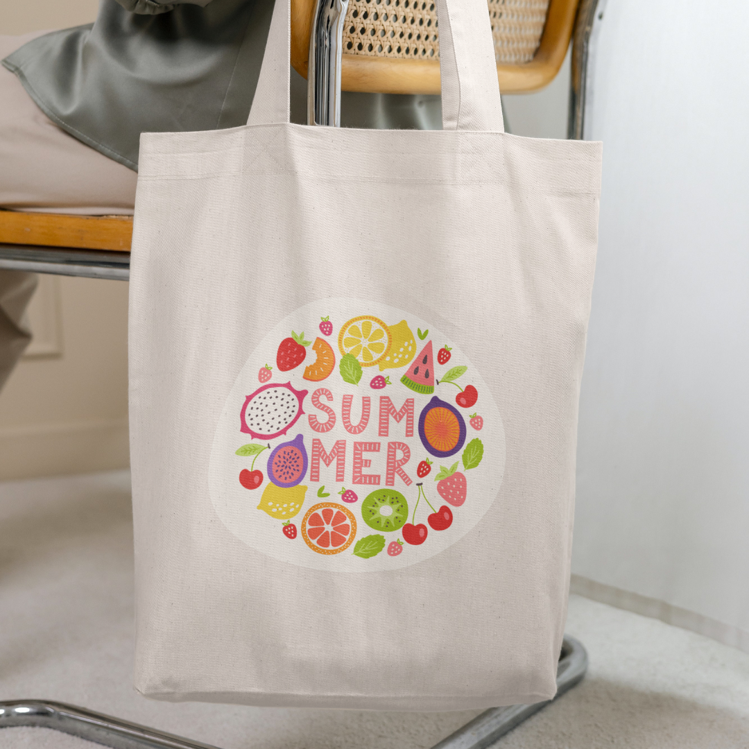 Summer Fruits Print Tote Bags - 4 Designs