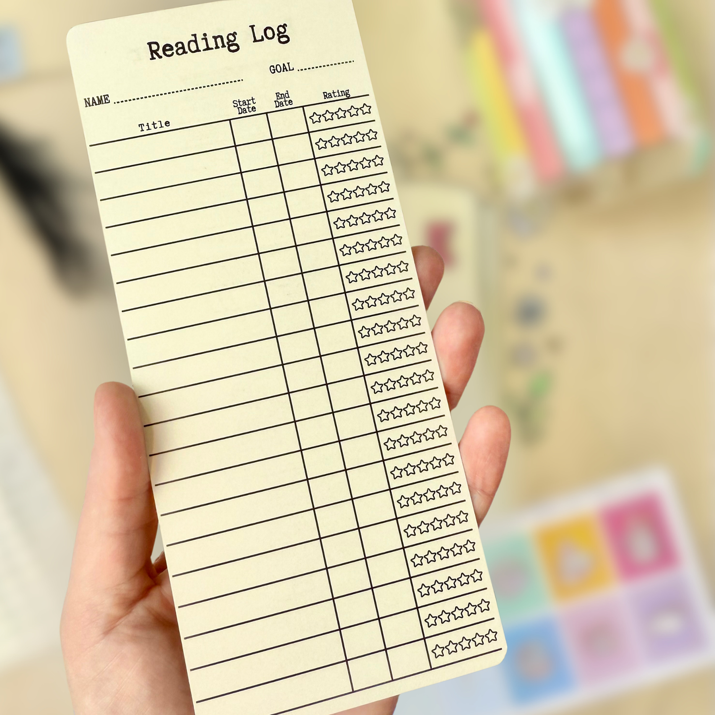 Reading Log & Book Tracker Bookmark