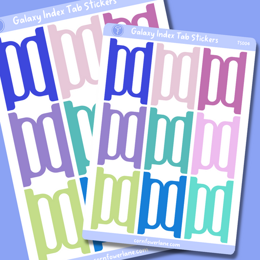 Galaxy Index Tabs Sticker Sheet