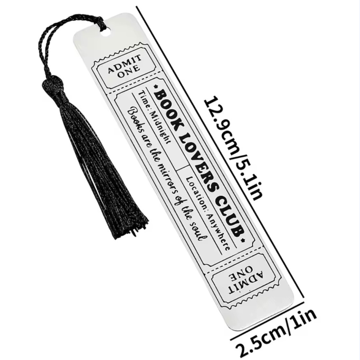 Book Lovers Club Metal Bookmark with Tassel