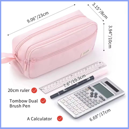 Large 4 Compartment Pencil Case – Zipped Organiser Pouch
