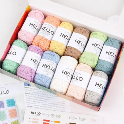Hello Pastel Cotton Yarn Pack – 12 Colours