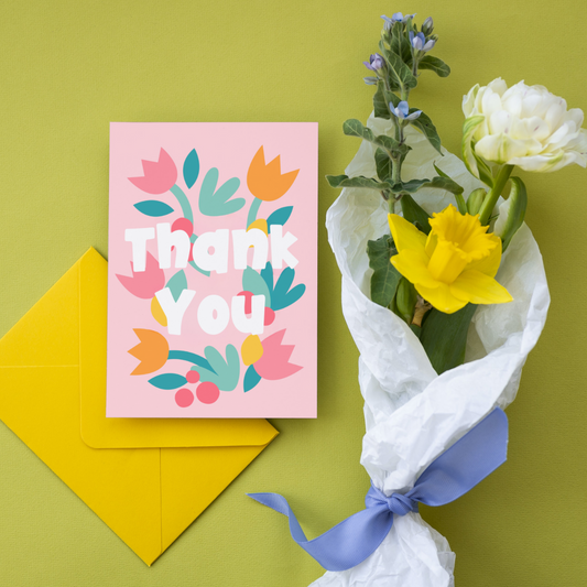 Floral Cutouts Thank You Card