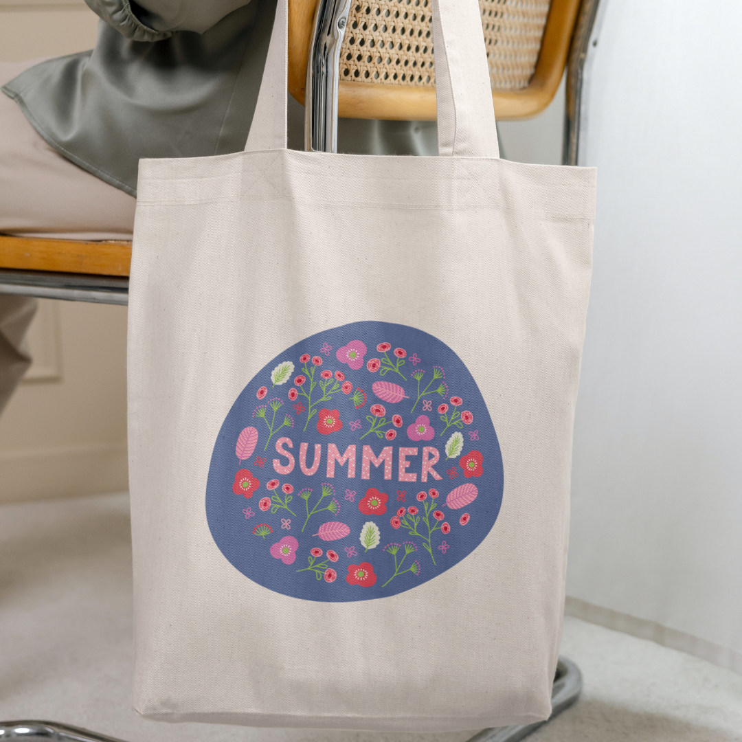 Floral Blooms Print Tote Bags - 2 Designs