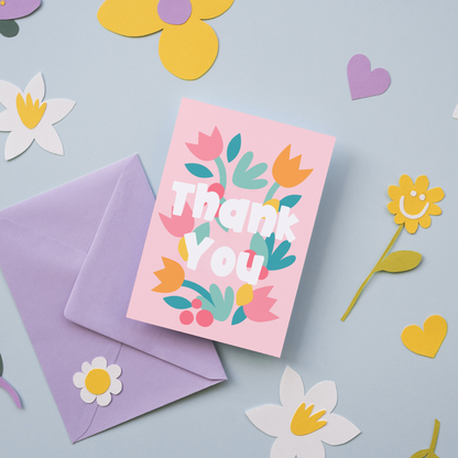 Floral Cutouts Thank You Card