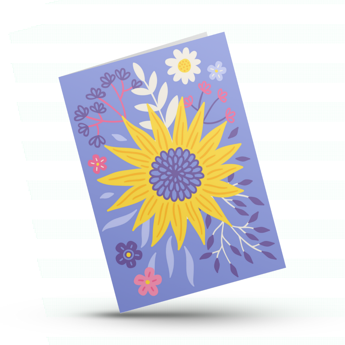 Floral Meadow Sunflower Greetings Card