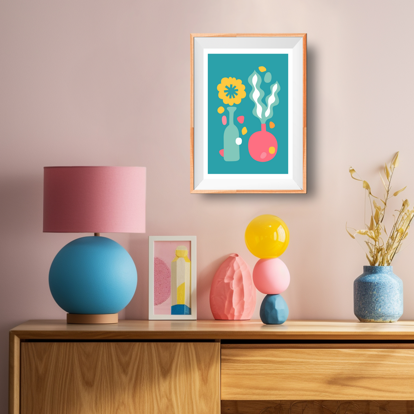 Floral Cutouts Vases Art Print - 2 sizes available