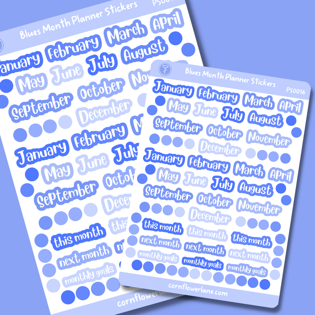 Blues Month Planner Sticker Sheet