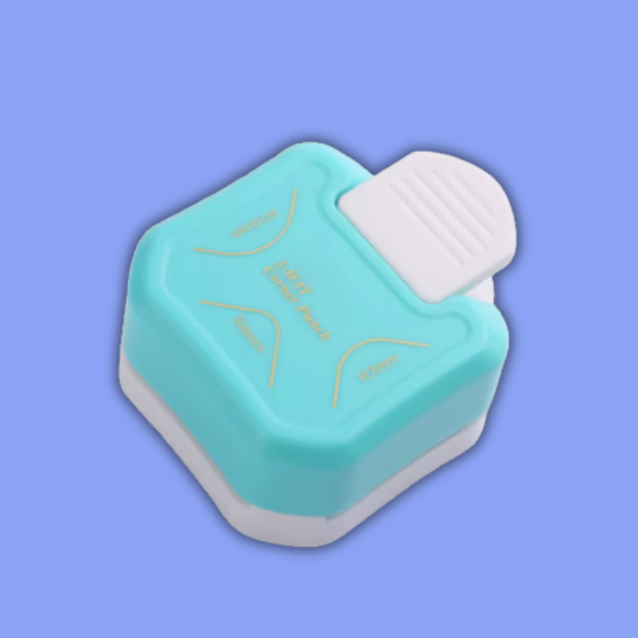 Turquoise colour option of 3-Way Corner Punch tool for paper crafting