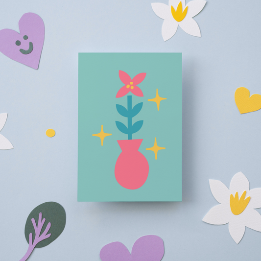 Floral Cutouts Greetings Card