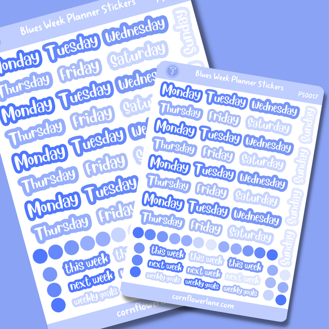 Blues Week Planner Sticker Sheet