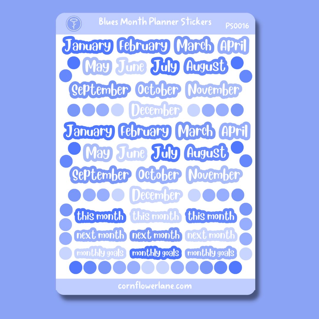 Blues Month Planner Sticker Sheet