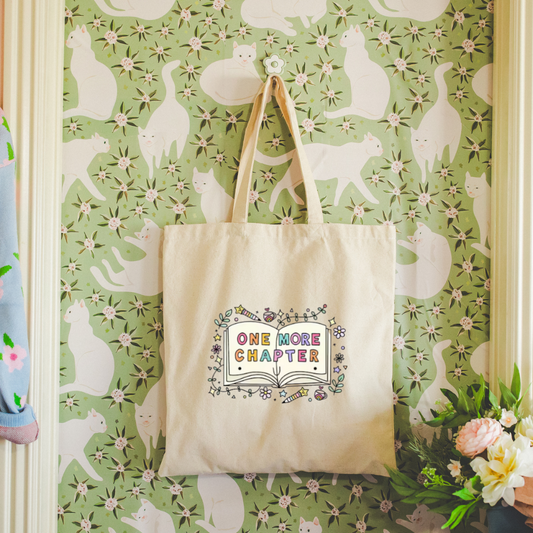 Book Lovers Tote Bag - 'One More Chapter' Cotton Bag