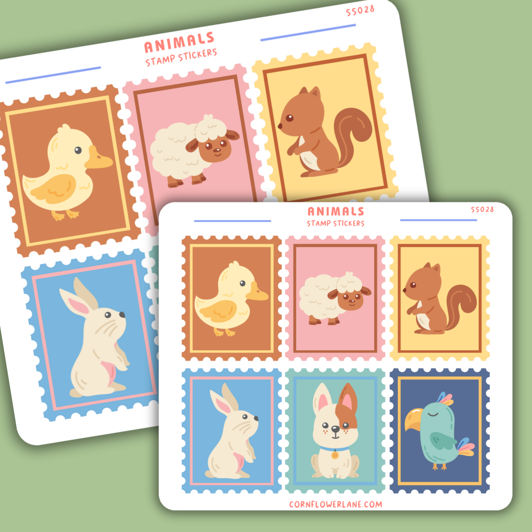 Cute Animals Stamp Stickers