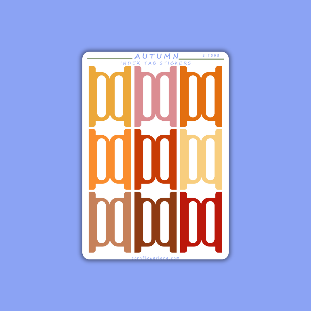 Seasonal Index Tabs Sticker Sheet