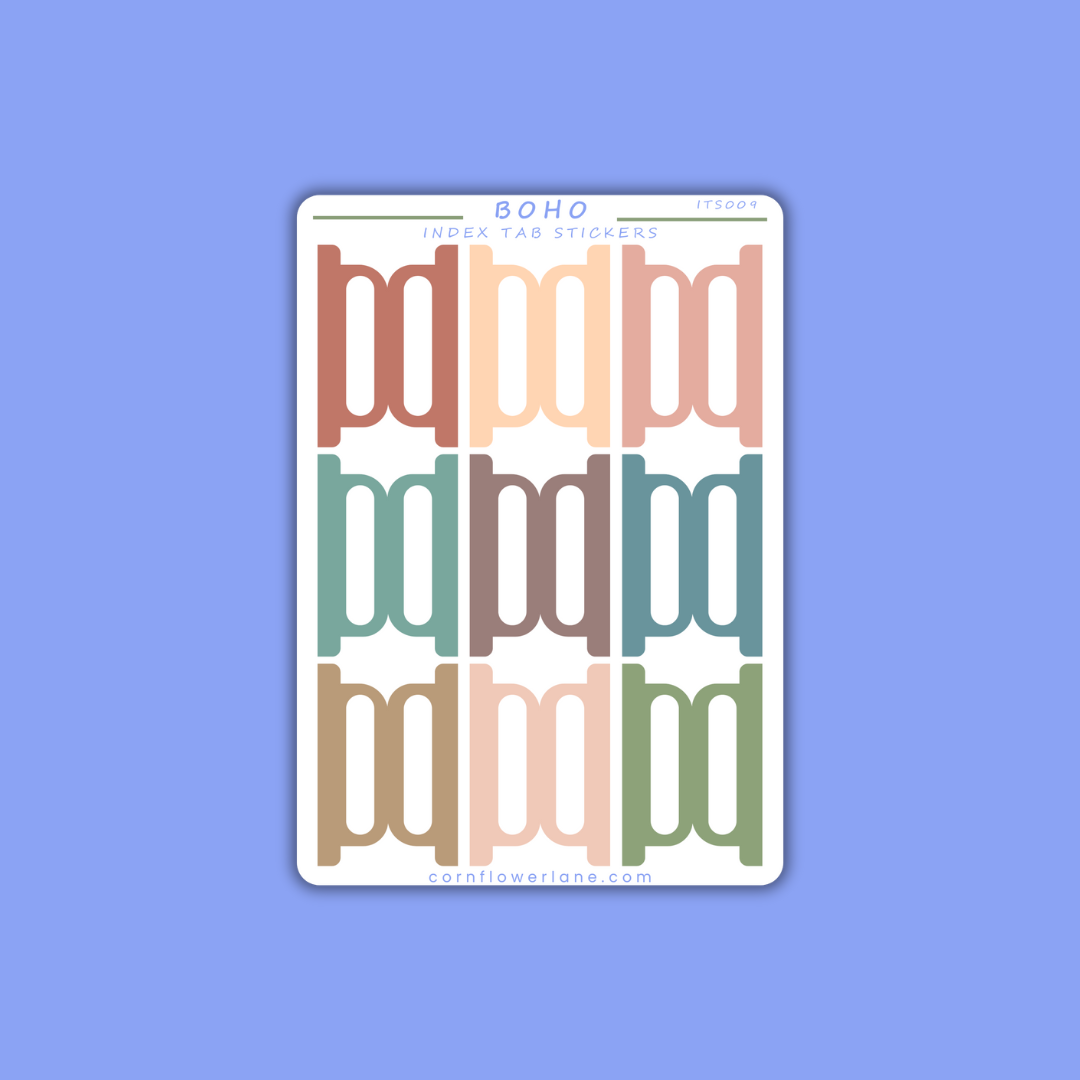 Colour Palette Index Tabs Sticker Sheet