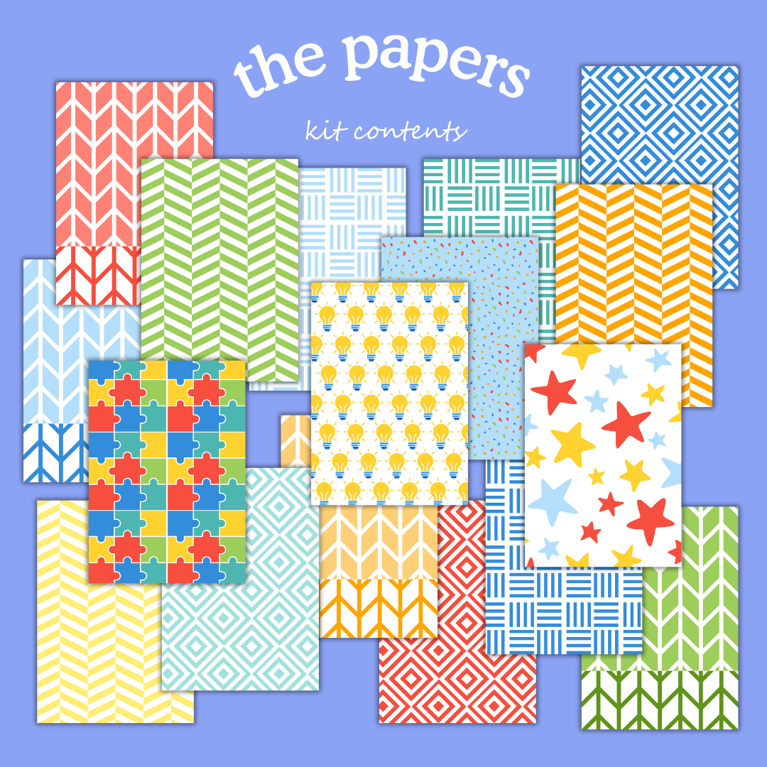 Bright Ideas Digital Paper Craft Kit – Papers, Die Cuts & Cards (Digital Download)