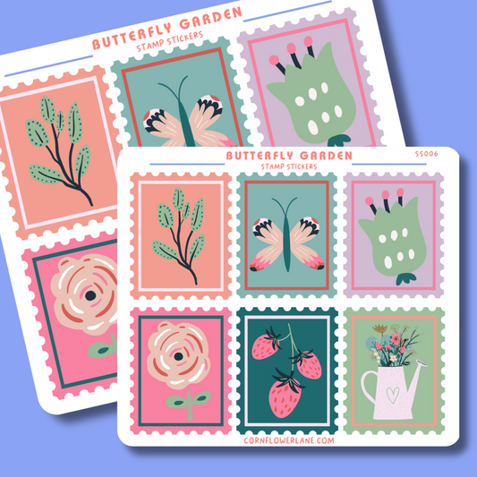 Butterfly Garden Stamp Stickers