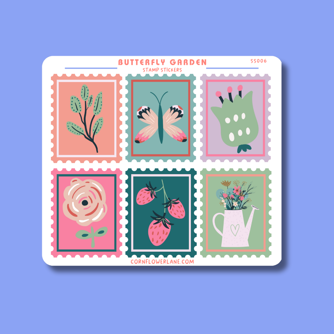 Butterfly Garden Stamp Stickers