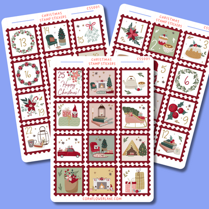 Christmas Advent Stamp Stickers