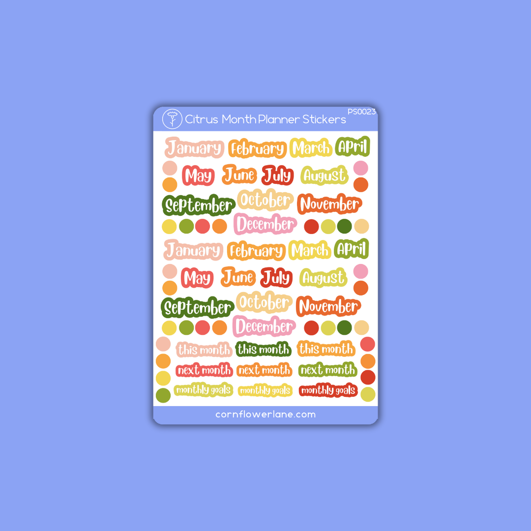 Citrus Planner Stickers Bundle