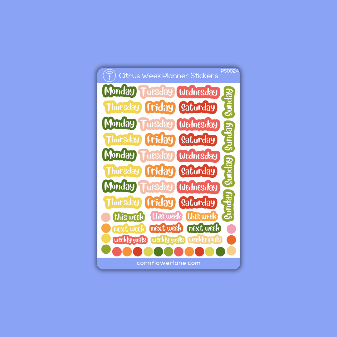 Citrus Planner Stickers Bundle